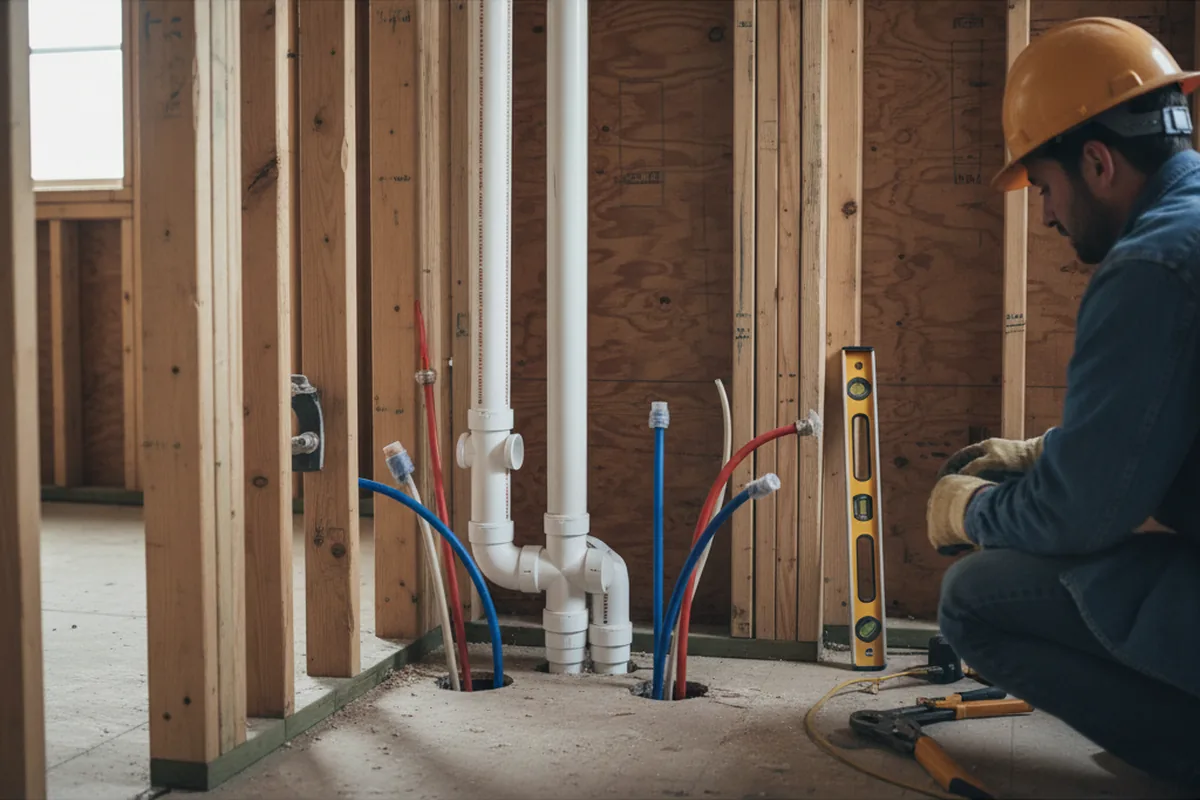 Drain and supply rough-in during Toilet Repair and Installation in Rensselaerville